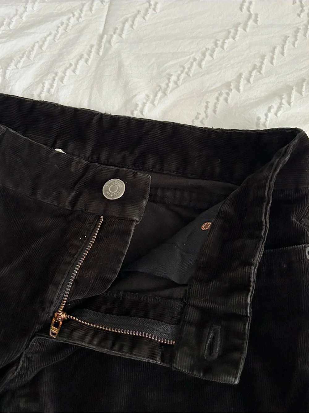 J. CREW Women's Black Corduroy Favorite Fit Pants Size 6S Short Classic Retro